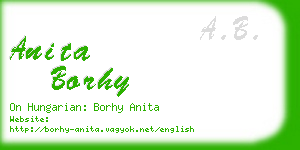 anita borhy business card